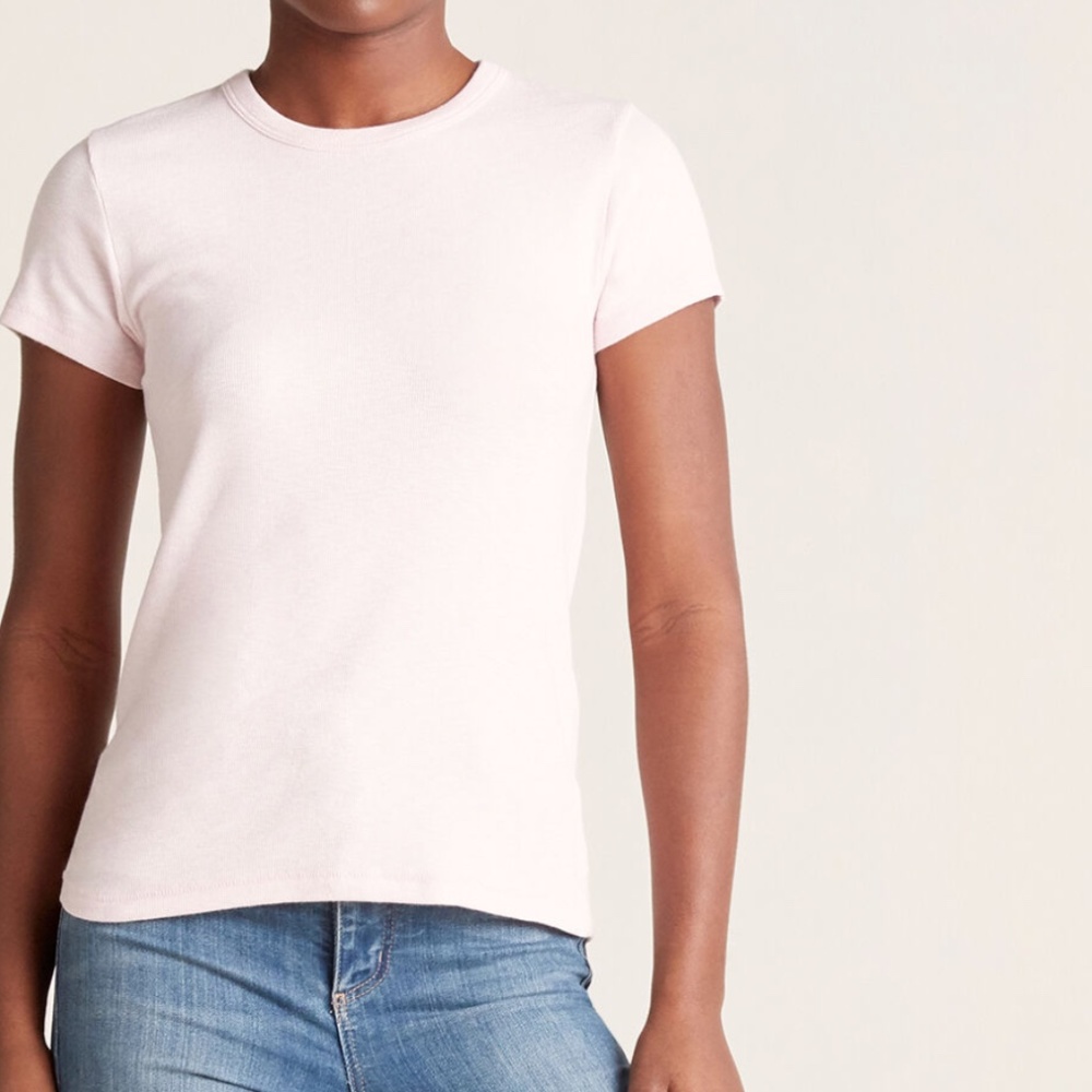 Light pink rag & bone Rib Knit Tee Shirt